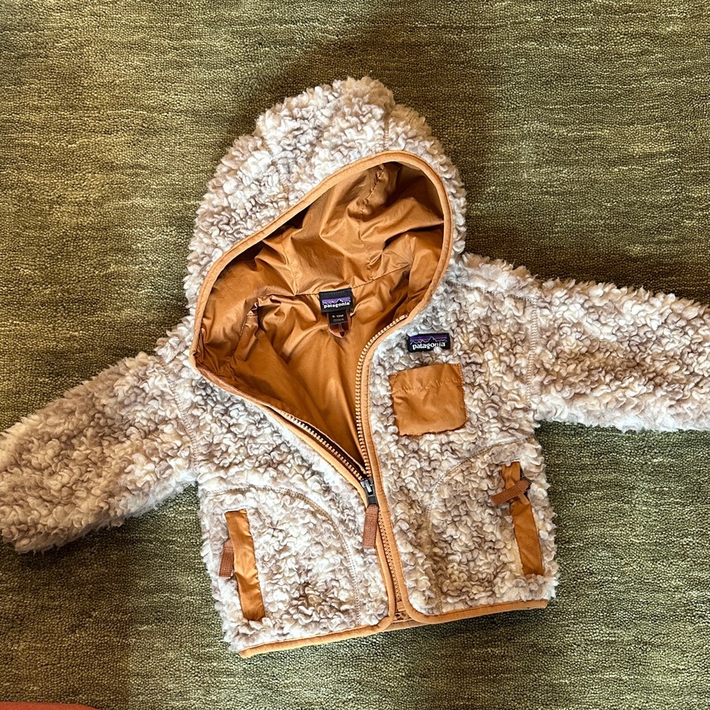 Patagonia Tan/Brown Sherpa-Lined Hoodie Jacket